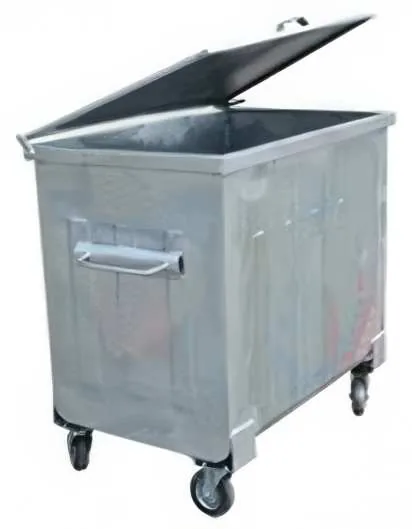 Metal Galvaniz Çöp Konteyneri
