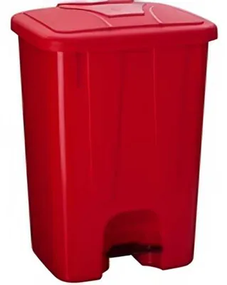 Köşeli Pedallı Çöp Kovası 65 Litre - İç Kovasız